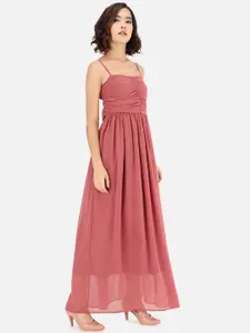Trend Arrest Pink Georgette Maxi Dress