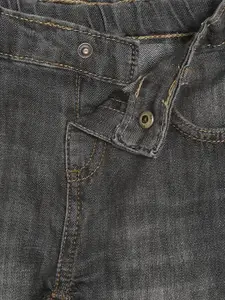 MINI KLUB Boys Grey Washed Mid-Rise Denim Shorts