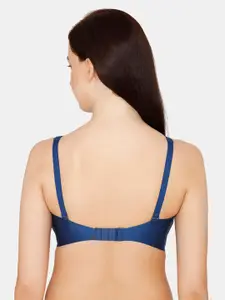 Zivame Blue Half Coverage Lightly Padded T-shirt Bra - ZI1957CORE0BLUE