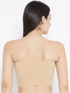 C9 AIRWEAR Seamless Navy Blue & Nude-Coloured Bandeau Bra Full Coverage Lightly Padded