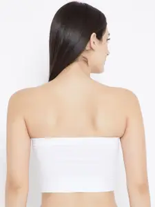 C9 AIRWEAR Seamless Navy Blue & White Bandeau Bra Full Coverage Lightly Padded