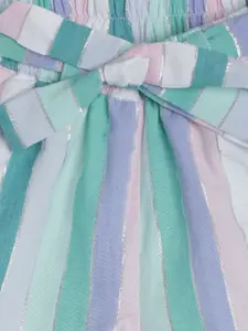 MINI KLUB Girls Multi Striped Mid-Rise Regular Shorts