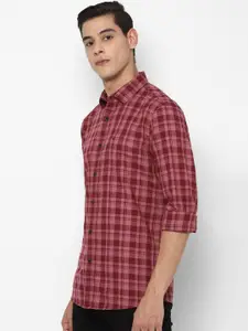 Allen Solly Sport Men Maroon Checked Casual Shirt