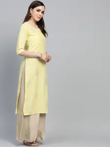Libas Women Yellow Ethnic Motifs Printed Kurta