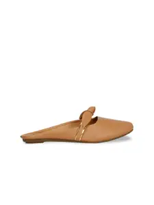 Denill Women Beige Mules with Bows Flats