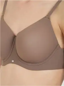 Soie Pack of 2 Brown & Pink Full Coverage Underwired Lightly Padded Push-Up Bras