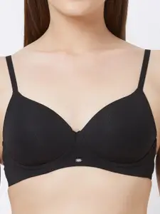 Soie Pack Of 2 Black & Red Lightly Padded T-shirt Bra COMBO CB