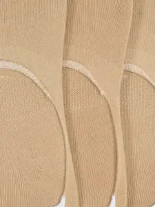 MARC Men Pack Of 3 Beige Solid Cotton Shoe Liners
