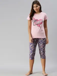 Kryptic Women Pack Of 2 Printed Pure Cotton Lounge T-Shirts