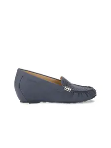 Bata Women Blue Loafers