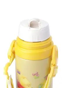 Disney Kids Yellow & Pink Pooh Printed Thermosteel Flask 500 ML