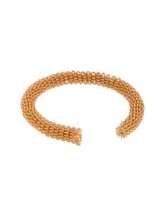 Silvermerc Designs Women Gold-Toned Brass Handcrafted Gold-Plated Cuff Bracelet