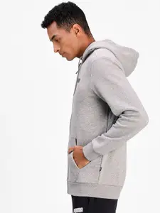 Puma Men Grey Essentials Sporty Track Jacket