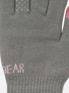 FabSeasons Girls Grey Solid Acrylic Woolen Winter Gloves