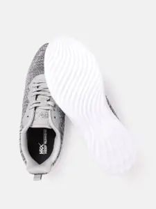 HRX by Hrithik Roshan Men Grey Woven Design Knit Run 1.2 Running Shoes