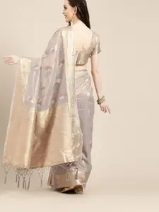 Saree mall Floral Silk Blend Saree with Woven Design border