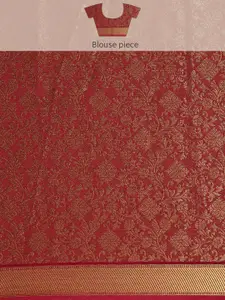 MIMOSA Maroon Art Silk Woven Design Kanjeevaram Saree