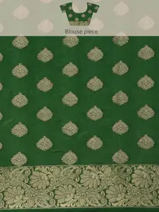 MIMOSA Olive Green Art Silk Woven Design Kanjeevaram Saree