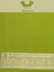 MIMOSA Green & Gold-Toned Art Silk Woven Design Kanjeevaram Saree