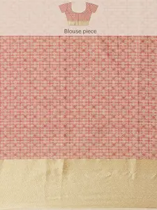 MIMOSA Off-White & Rust Pink Art Silk Woven Design Patola Saree