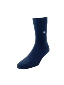 Peter England Men Pack Of 3 Navy Blue Striped Calf-Length Socks