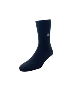 Peter England Men Pack Of 3 Black Solid Calf-Length Socks