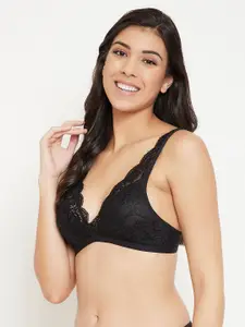 Clovia Black Solid Non-Wired Non Padded Bralette Bra