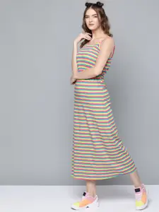 SASSAFRAS Women Multicoloured Candy Stripes Maxi Dress