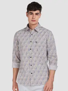 U.S. Polo Assn. Men Blue Regular Fit Printed Casual Shirt