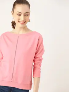 DressBerry Women Pink Solid Sweatshirt