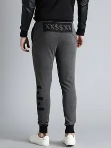 Kook N Keech Charcoal Grey & Black Printed Track Pants
