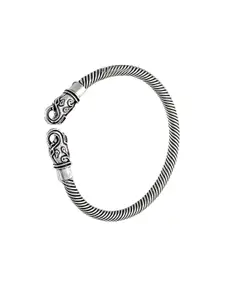 Silvermerc Designs Silver-Toned Oxidised Silver Elephant Bracelet