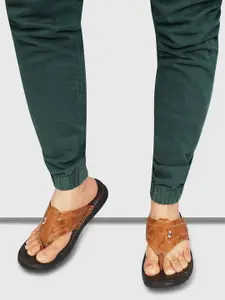 ID Men Tan Brown Leather Comfort Sandals