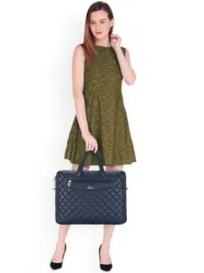 Lavie Afwaa Women Navy Blue Laptop Handbag
