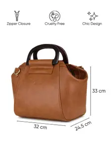 RASHKI Brown Solid Sustainable Satchel