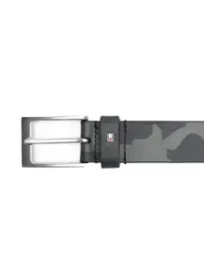 Tommy Hilfiger Men Olive Green Camouflage Printed Leather Belt