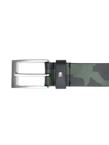 Tommy Hilfiger Men Green Camouflage Printed Leather Belt