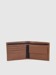 Tommy Hilfiger Men Tan Solid Leather Two Fold Wallet