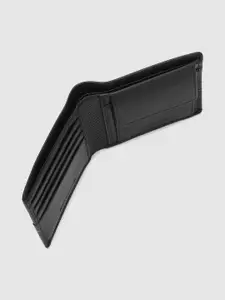 Allen Solly Men Black Solid Two Fold Leather Wallet