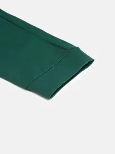 U.S. Polo Assn. Kids Boys Green Solid Pure Cotton Regular Fit Joggers
