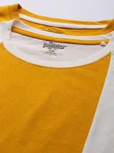 Roadster Women Pack of 2 Extended Sleeves Pure Cotton T-shirts in White  Mustard Yellow