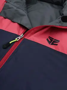 Sports52 wear Men Olive Green & Blue Reversible Solid Rain Jacket