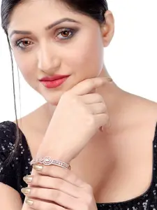 Saraf RS Jewellery Rose Gold-Plated Handcrafted Bangle-Style Bracelet