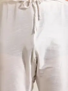 SOJANYA Men Off White Kurta with Churidar & Nehru Jacket