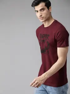 Roadster Men Pack of 2 Printed Round Neck Cotton T-shirts