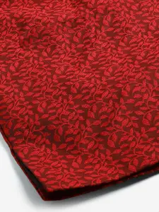 SOJANYA Men Maroon & Off-White Jacquard Kurta with Pyjama & Nehru Jacket