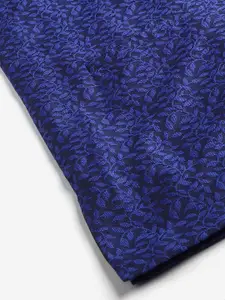 SOJANYA Men Blue Floral Kurta with Churidar & Nehru Jacket