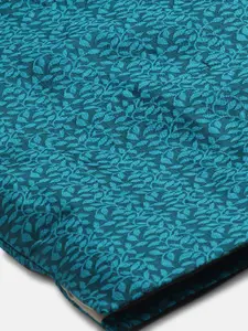 SOJANYA Men Blue Jacquard Silk Kurta with Churidar & Nehru Jacket