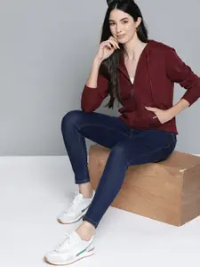 Harvard Women Maroon Hooded Sweatshirt