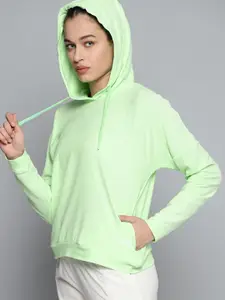 HRX By Hrithik Roshan Lifestyle Women Neo Mint Rapid-Dry Solid Sweatshirt